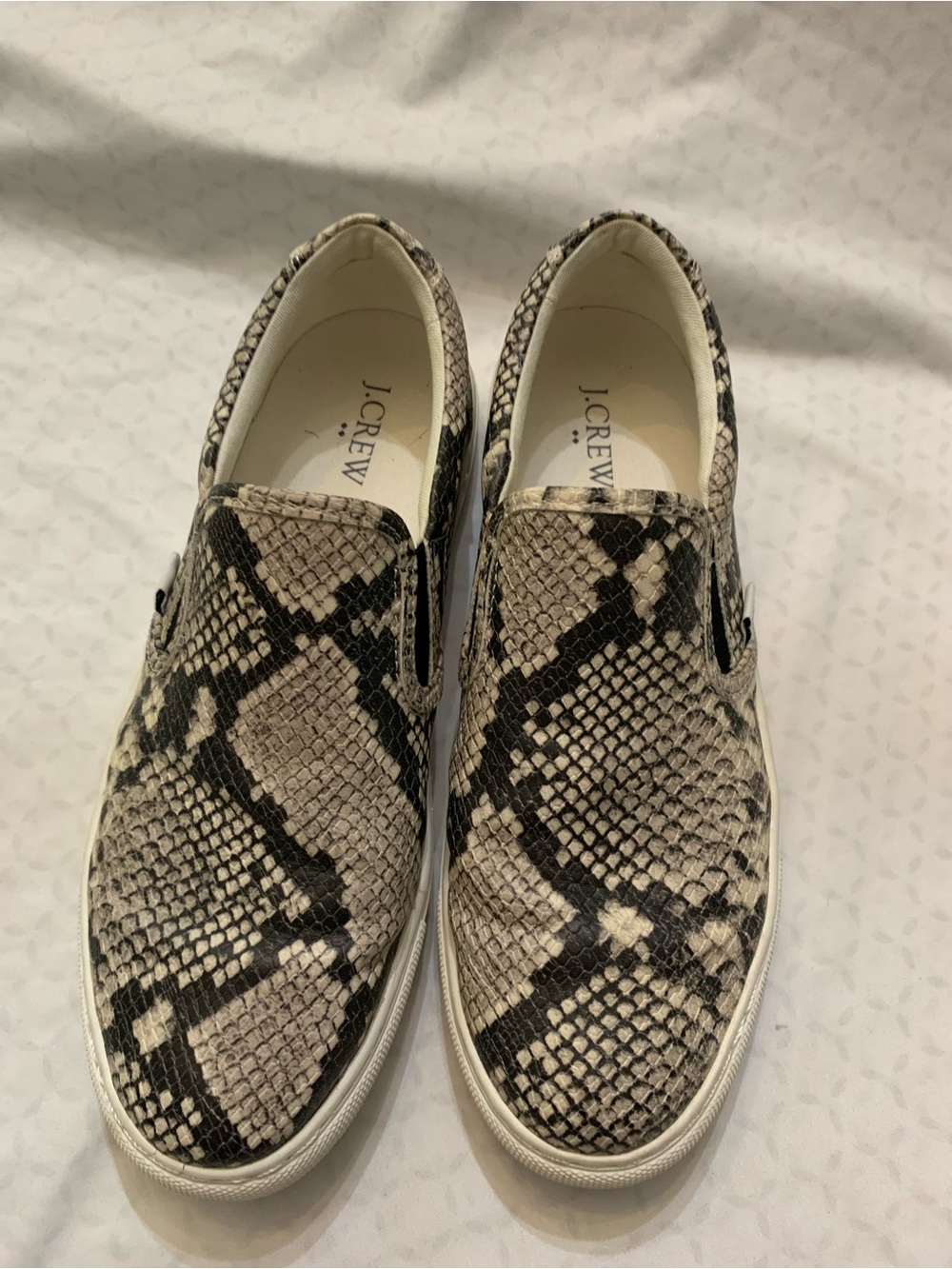 J. Crew Slip-On Sneakers with Neutral Snake Print